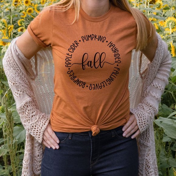 Fall Graphic T-shirt Halloween Shirt Unisex Cotton Tee - Picture 2 of 6